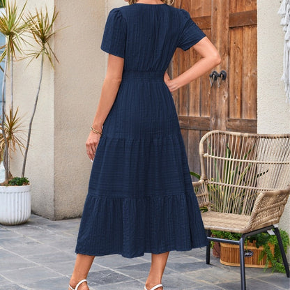 🔥Last Day Promotion Sale 50% OFF🔥Women's Casual Summer Short-Sleeve V-Neck Long Dresses