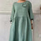 Women's Elegant Round Neck Pleated Long Dress