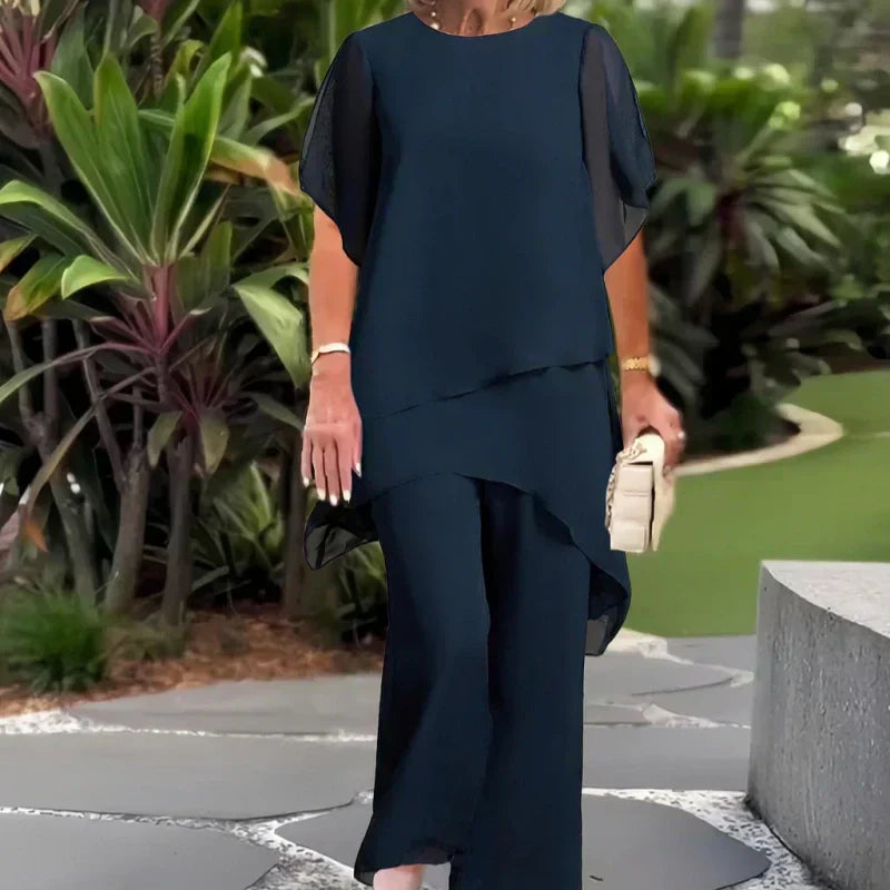 ⏳Time-Limited Special⏰Charming Irregular Top & Wide Leg Pants Set