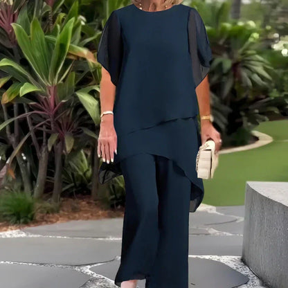⏳Time-Limited Special⏰Charming Irregular Top & Wide Leg Pants Set