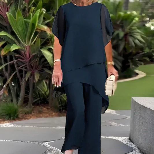 ⏳Time-Limited Special⏰Charming Irregular Top & Wide Leg Pants Set
