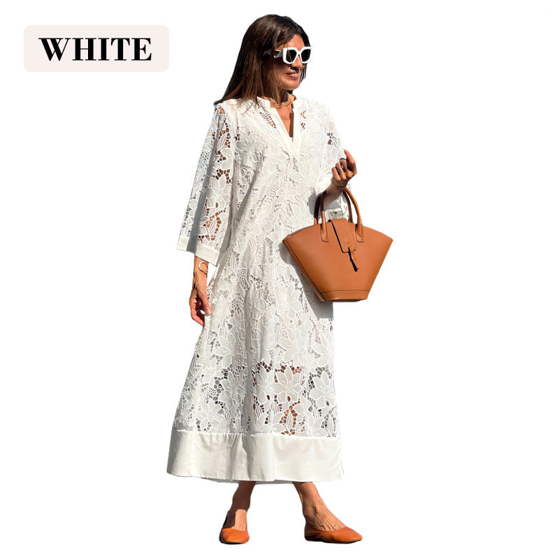 🎉Hot Sale 49% OFF🔥Women's V-Neck Lace Midi Dress