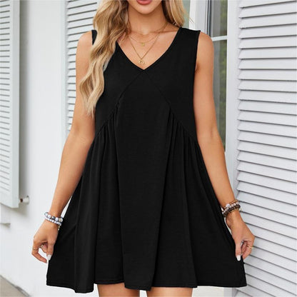 🔥Last Day 49% OFF -💃 Women's Summer Sleeveless V-Neck Mini Dress