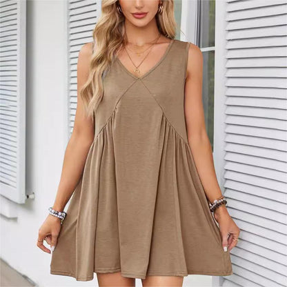 🔥Last Day 49% OFF -💃 Women's Summer Sleeveless V-Neck Mini Dress