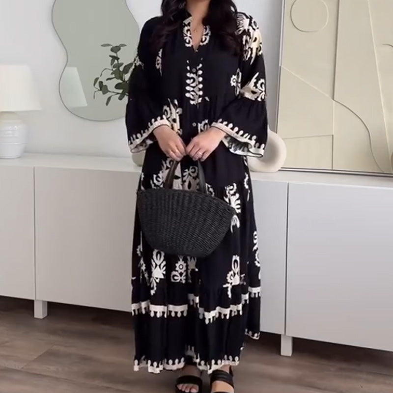 💕Limited Sale 50% OFF💕Women's Loose Fit Ruffle Hem Midi Dress | Loose Fit + Breathable Linen