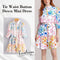 Tie Waist Button Down Mini Dress with Floral Print