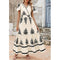 Women's Casual V Neck Boho Maxi Dress