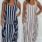 Stripe Oversized Tie-Front Pocket Dress