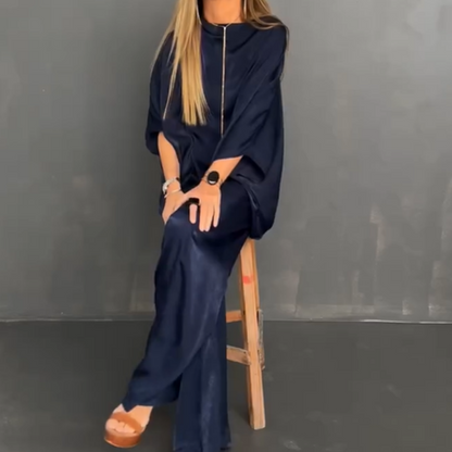 🌸Spring Specials🌸Women's Loose Solid Color Bat-Sleeved 2-Piece Set
