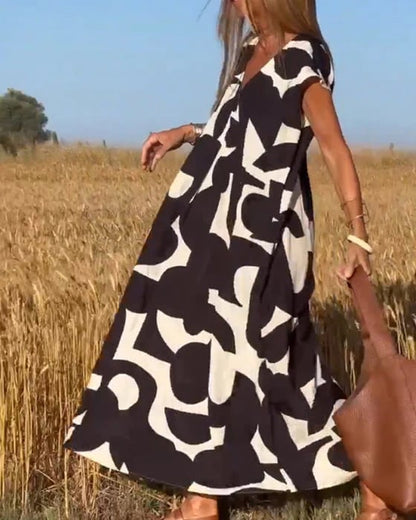 🎁Mother's Day Hot Sale 63%🔥V-Neck Print Dress