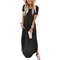 Women's Casual Loose Short Sleeve Pocket Split Maxi Dress