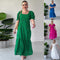 Women's Flowy Jacquard Square Neck Dress
