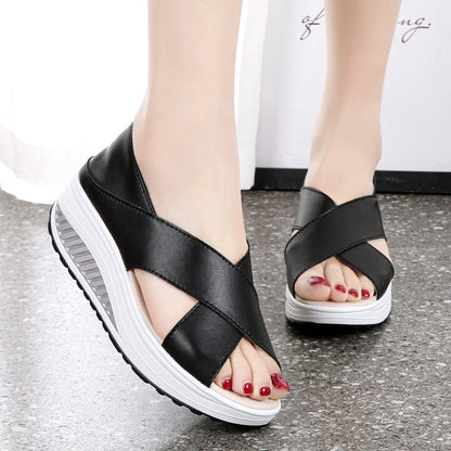 💞💞💞💞Women's Elegant Solid Color Thick Sole Lightweight Comfortable Sandals