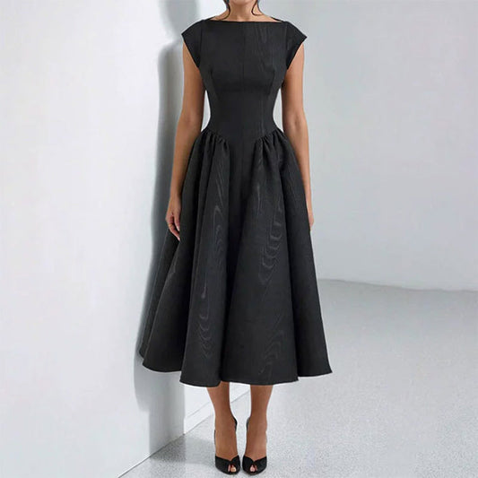 🎉💃Solid Color Sleeveless Waist Cinching A-Line Dress😍