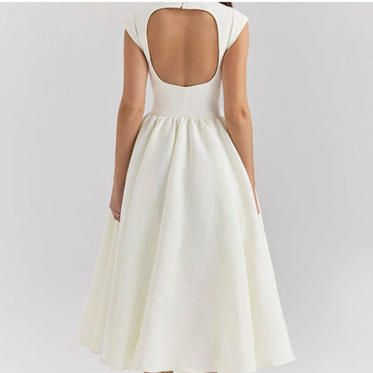 🎉💃Solid Color Sleeveless Waist Cinching A-Line Dress😍