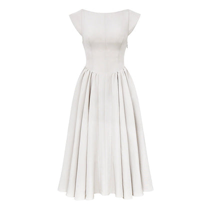 🎉💃Solid Color Sleeveless Waist Cinching A-Line Dress😍