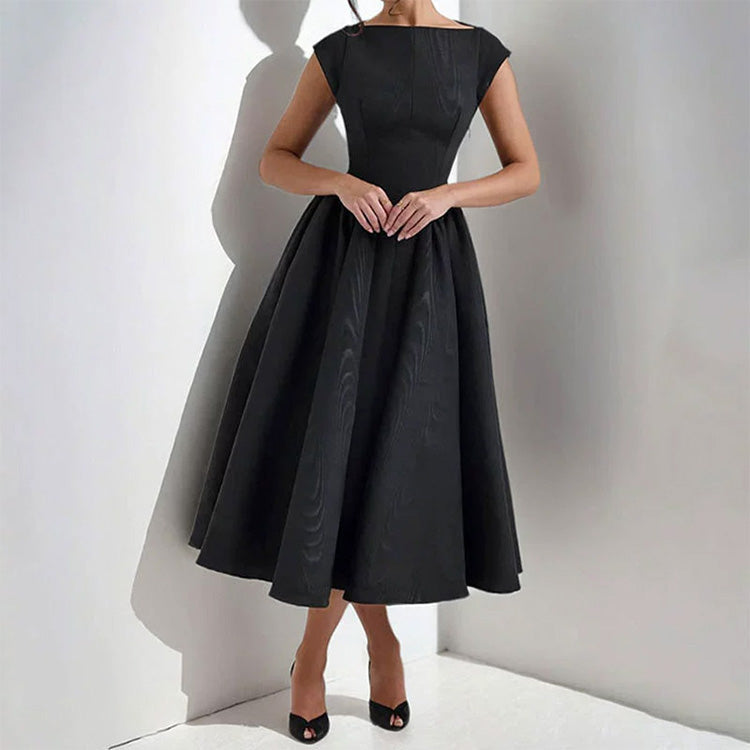 🎉💃Solid Color Sleeveless Waist Cinching A-Line Dress😍