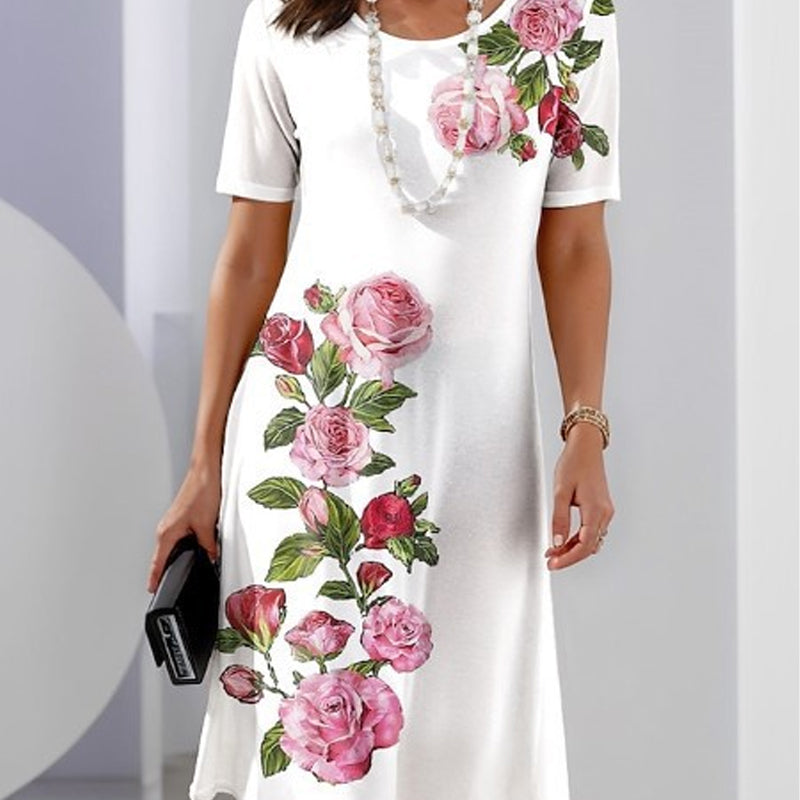 ⏳ Limited time 50% off! 💥Rose Bloom Short Sleeve Dress(The more you buy. the higher the discount)