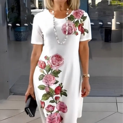 ⏳ Limited time 50% off! 💥Rose Bloom Short Sleeve Dress(The more you buy. the higher the discount)