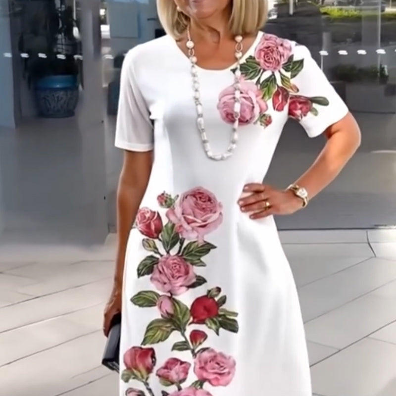 ⏳ Limited time 50% off! 💥Rose Bloom Short Sleeve Dress(The more you buy. the higher the discount)