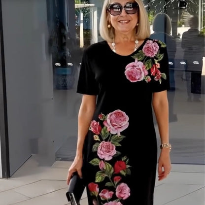 ⏳ Limited time 50% off! 💥Rose Bloom Short Sleeve Dress(The more you buy. the higher the discount)