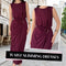 Women's Fashion Round Neck Sleeveless Waist Slimming Dresses