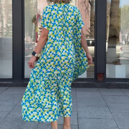 Women's Loose Fit Geo Print Shirt Dress