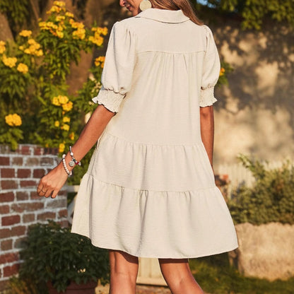 Women's V-Neck Ruffle Mini Dress