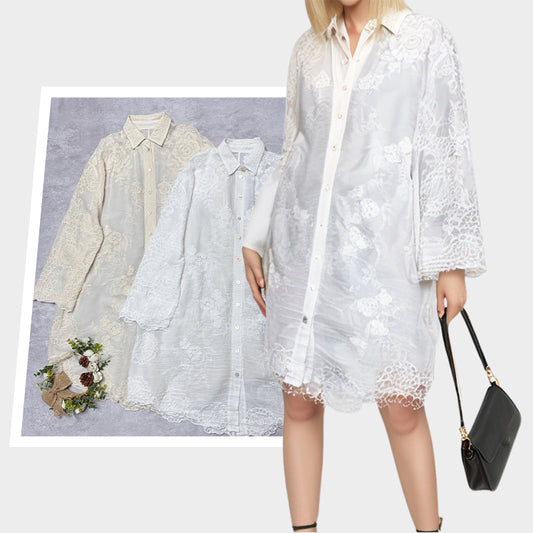 Woman's Comfortable Embroidered Shirt Dress