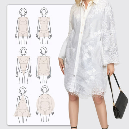 Woman's Comfortable Embroidered Shirt Dress