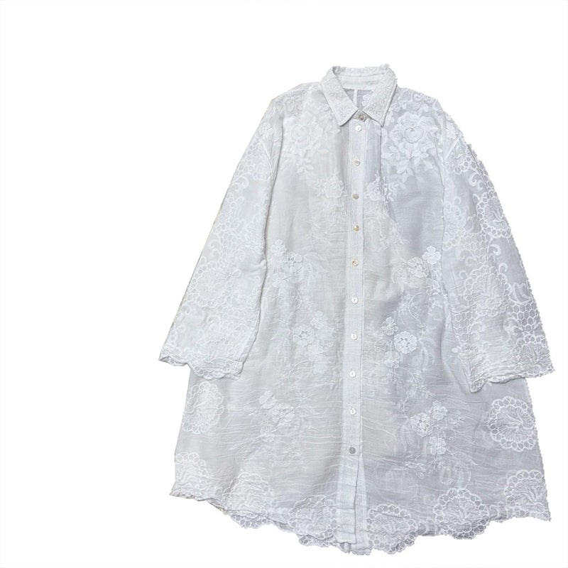 Woman's Comfortable Embroidered Shirt Dress