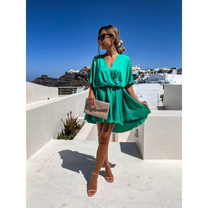 Women's Fluttering Loose Waist Irregular Hem Dresses
