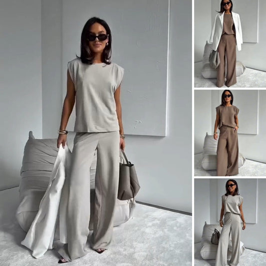Women's 2-Piece T-Shirt & Wide Leg Dress Pants Set❤️❤️Today's Promotion - 49% OFF