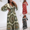 Women's Lucky Print Maxi Dress【Elastic waist. suitable for all occasions】
