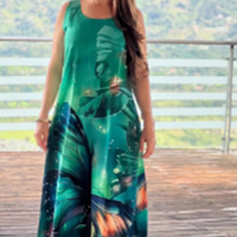 💖LAST DAY SALE 50% OFF💖Women's Loose Printed Sleeveless Maxi Dress