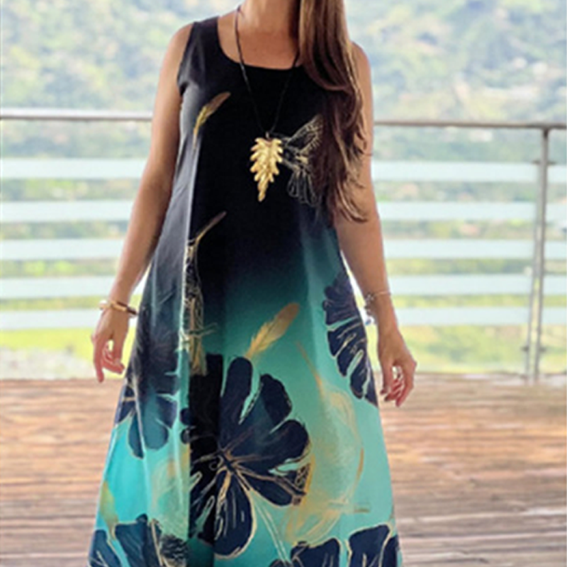 💖LAST DAY SALE 50% OFF💖Women's Loose Printed Sleeveless Maxi Dress