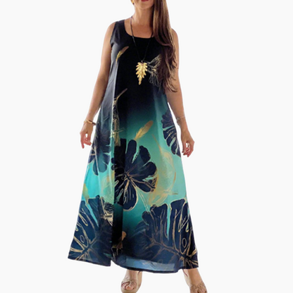 💖LAST DAY SALE 50% OFF💖Women's Loose Printed Sleeveless Maxi Dress