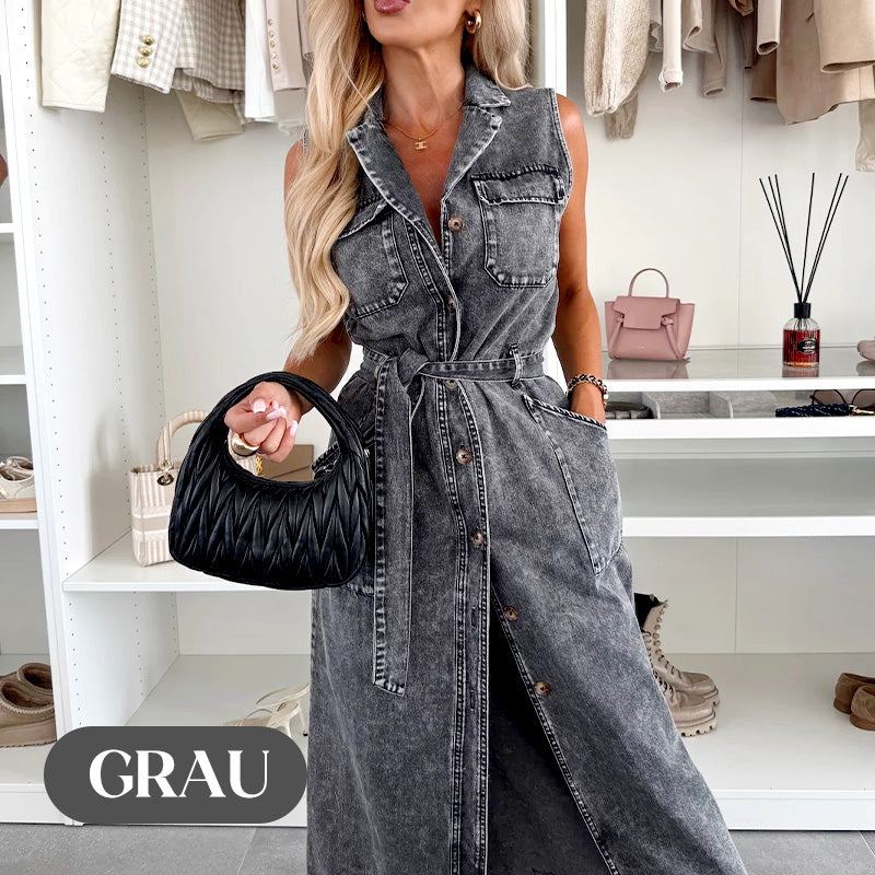 🌺2025 New arrivals - 50% OFF⏳Women's midi jeans dress with waistband