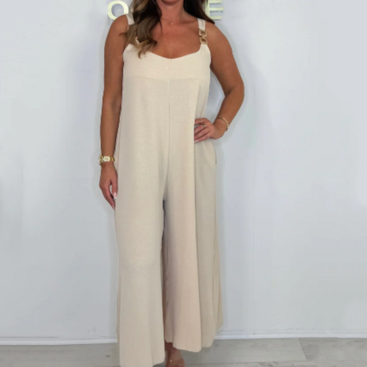 Women's Casual Solid Color Loose Jumpsuit
