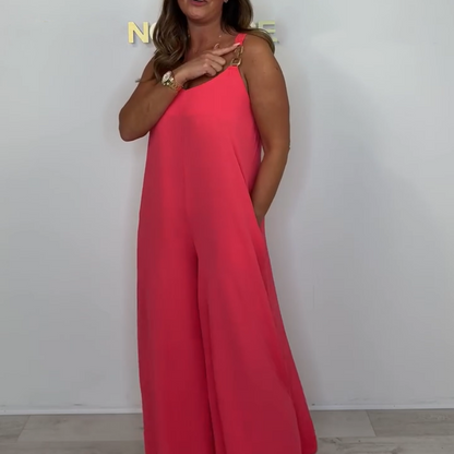 Women's Casual Solid Color Loose Jumpsuit