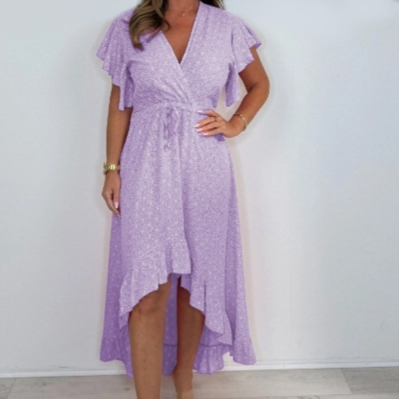 ⏳ Limited time 50% off! 💥Women's Resort Style V-Neck Polka Dot Ruffle Sleeve Dress