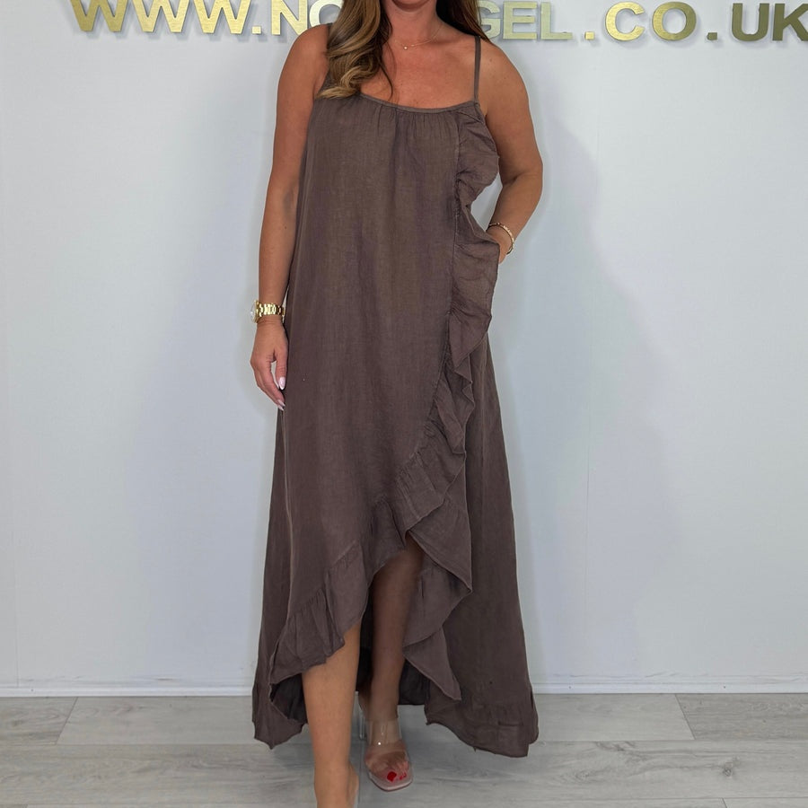 Women's Spaghetti Strap Dress with Asymmetrical Hem
