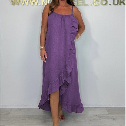 Women's Spaghetti Strap Dress with Asymmetrical Hem