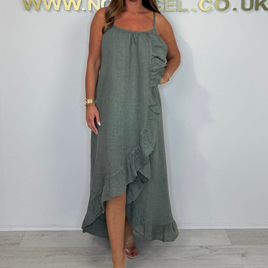 Women's Spaghetti Strap Dress with Asymmetrical Hem