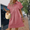 Women's Unique Geometric Texture Short Sleeve Lapel Dress