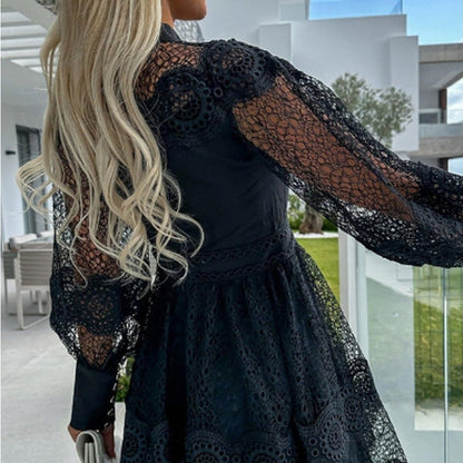 Women's Sexy Lace Long Sleeve Dresses
