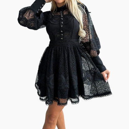 Women's Sexy Lace Long Sleeve Dresses