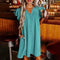 Women's Casual V-Neck Ruffle Pleated Dress