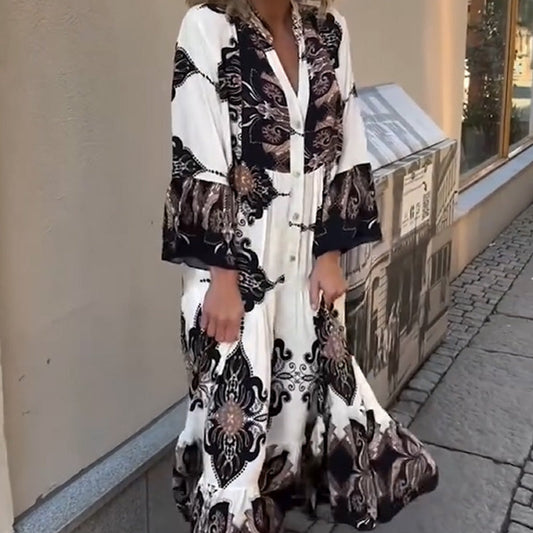 Women's Elegant Printed Loose Flowy Dresses