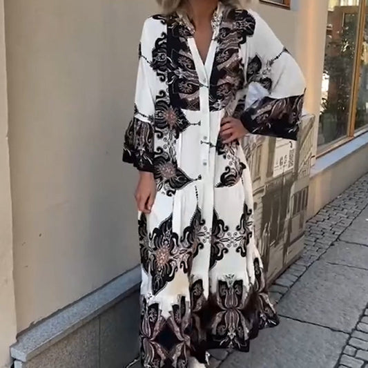 Women's Elegant Printed Loose Flowy Dresses